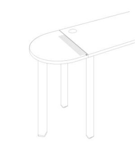 Spájací uholník Uni pre stoly 60 cm 