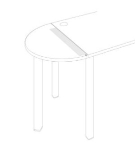 Spájací uholník Uni pre stoly 80 cm 
