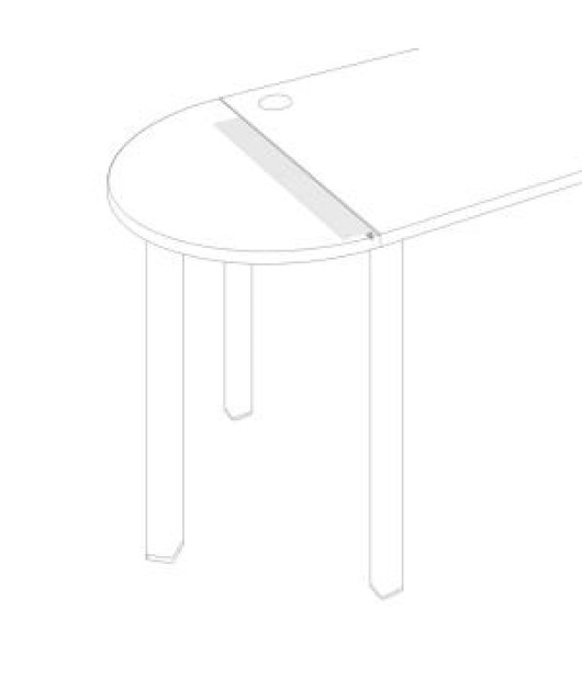 Spájací uholník Uni pre stoly 80 cm 