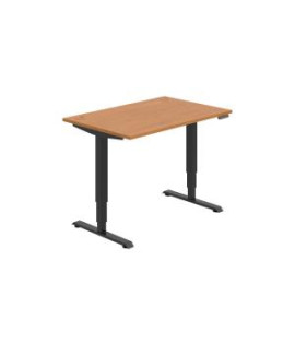 Pracovný stôl RUN, PO, 3S, 120x64,5-130,5x80 cm, jelša/čierna 