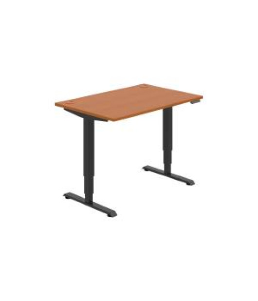 Pracovný stôl RUN, PO, 3S, 120x64,5-130,5x80 cm, čerešňa/čierna 