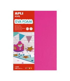 Pena EVA fluorescenčná fuchsiová, zelená, žltá a oranžová A4, 4 listy 