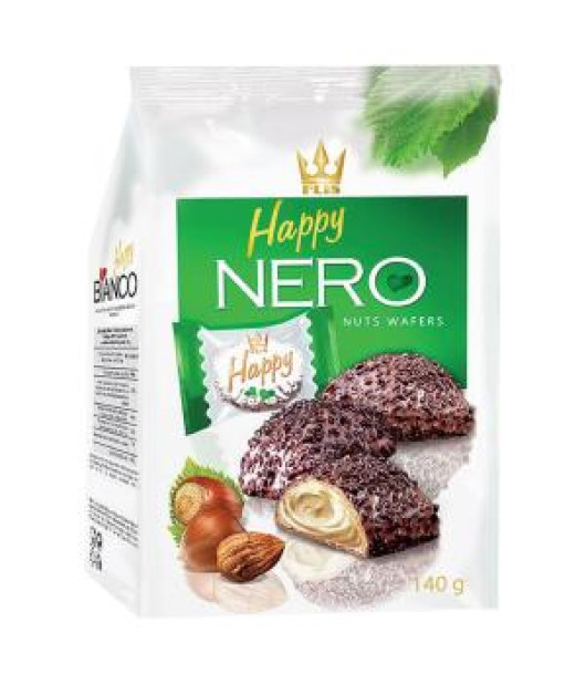 Oblátky HAPPY NERO s mliečno - orieškovou náplňou 140 g 