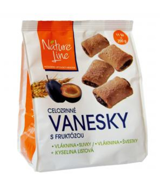 NATURE LINE sušienky celozrnné VANESKY so slivkami 200g 