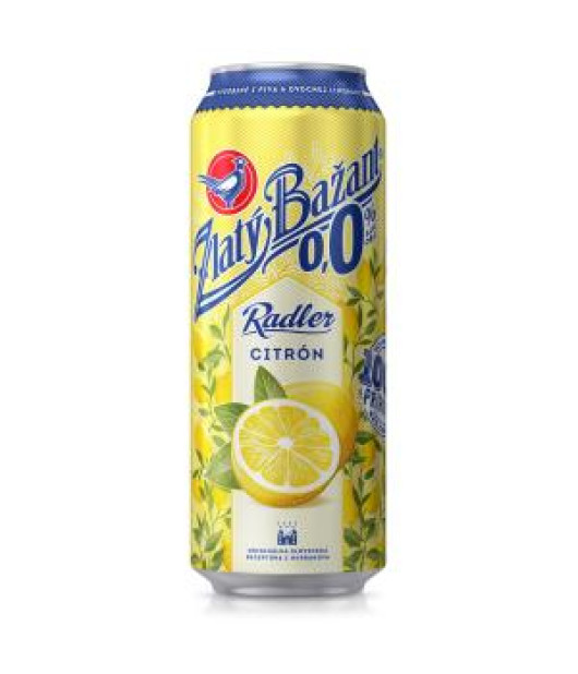 Pivo Zlatý Bažant 0% nealko radler 6 x 0,5 ℓ Citrón plechovka 