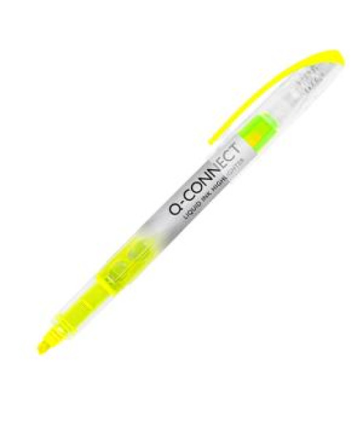Zvýrazňovač Q-CONNECT Liquid Ink žltý 