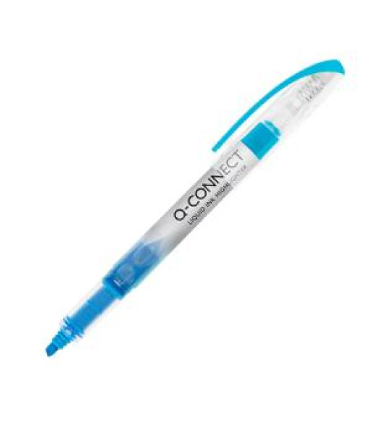 Zvýrazňovač Q-CONNECT Liquid Ink modrý 