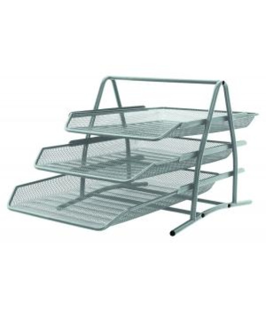 Drôtený stojan s 3 odkladačmi 350x275x278mm strieborný 