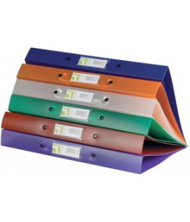 Zakladač 4-krúžkový Q-CONNECT celoplastový 2,5cm transparentný modrý 