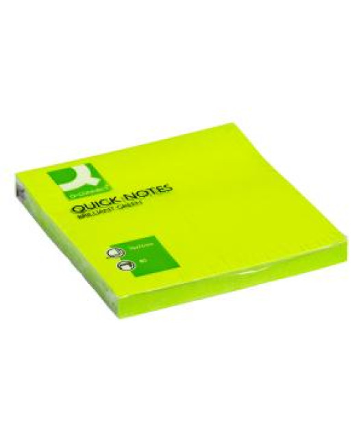 Samolepiaci bloček Q-CONNECT neónové 76x76mm zelené 