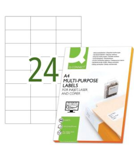 Etikety univerzálne 70x37mm Q-CONNECT A4 100 hárkov 