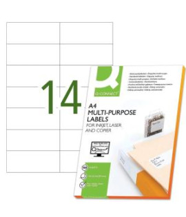 Etikety univerzálne 105x42,3mm Q-CONNECT A4 100 hárkov 