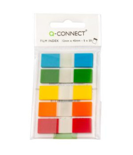 Záložky Q-CONNECT fóliové 12x43mm, 5x26 lístkov 