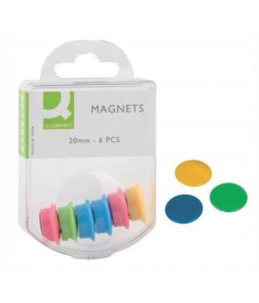 Magnety Q-CONNECT 20mm mix farieb 6 ks 