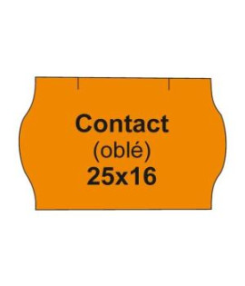Etikety CONTACT 25x16 mm, oranžové oblé 