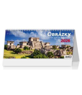 Stolový kalendár stĺpcový 32,1x13,4 cm - Obrázky zo sveta 2026 