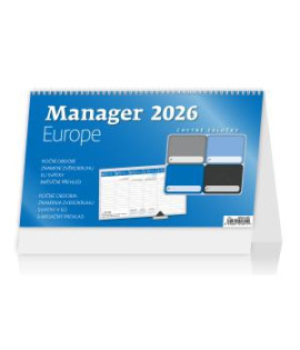 Stolový kalendár stĺpcový 30,1x18 cm - Manager Europe 2026 
