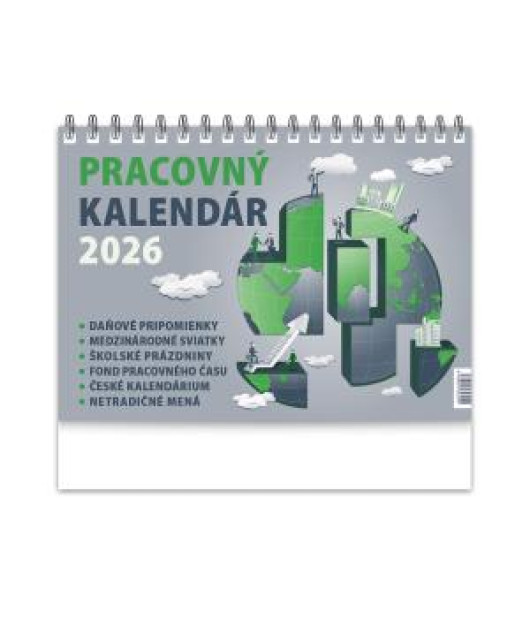 Stolový kalendár riadkový 21 x 15 cm - Pracovný malý 2026 