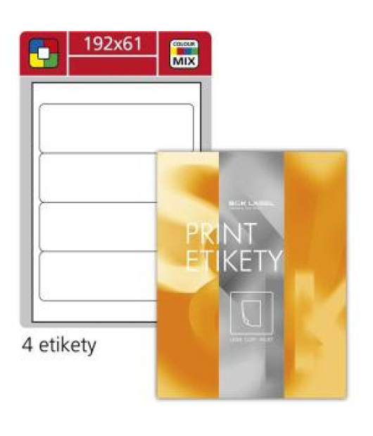Etikety na zakladače, mix farieb, 61 x 192 mm, 400 ks 