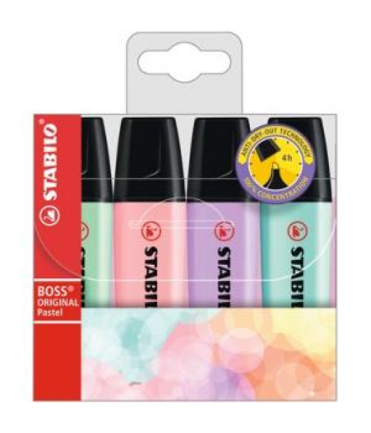 Sada zvýrazňovačov STABILO BOSS pastel 4S 