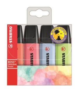 Sada zvýrazňovačov STABILO Boss pastel 4 ks 