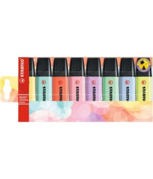 Sada zvýrazňovačov STABILO Boss pastel 8ks 