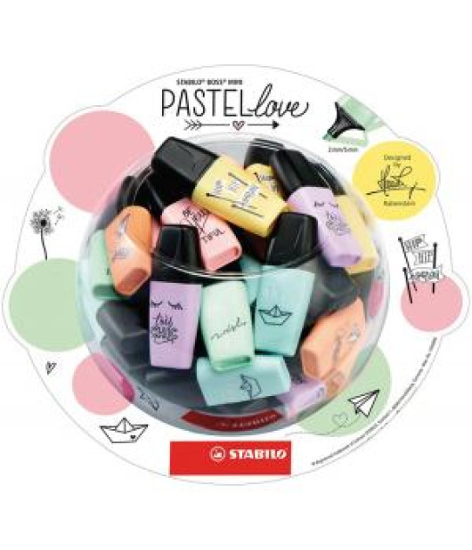 Zvýrazňovač STABILO Boss mini pastel displej 50 ks 