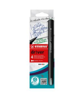 Sada linerov na písanie STABILO dr!ver - medium - 4 ks zelená, červená, modrá, čierna 