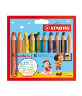Farbičky STABILO woody 3 in1 10ks 