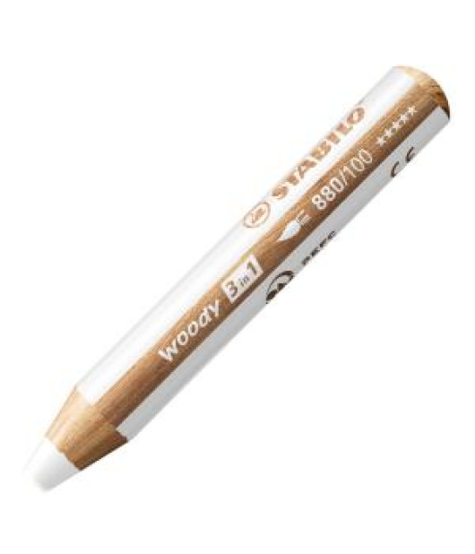Viacúčelová farbička STABILO woody 3 in1 biela 