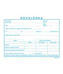 Tlačivo Dovolenka A6, 100 listov 