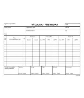 Výdajka - prevodka, A5, s DPH, samoprepis, s kartónovou obálkou a podložkou, 100 listov 