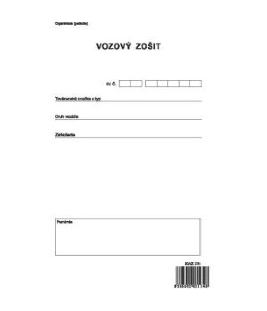 Vozový zošit, A4, 152 strán 