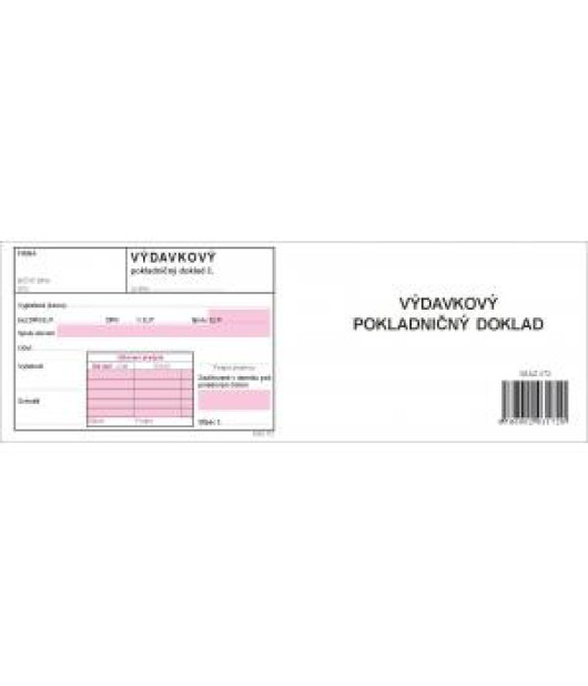 Výdavkový pokladničný doklad, A6, s DPH, samoprepis dvojfarebný 