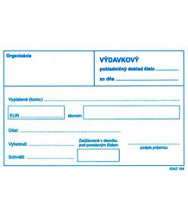 Výdavkový pokladničný doklad bez DPH, A6 