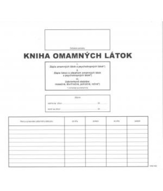 Kniha omamných látok 56 listov 