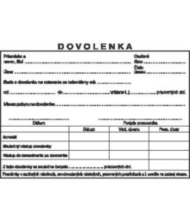 Tlačivo Dovolenka, samoprepis, A6 