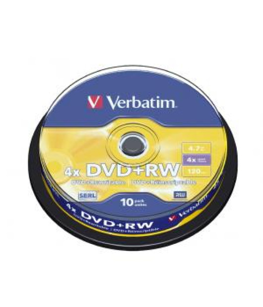 Verbatim DVD+RW 4x 4,7GB cake 10 ks 