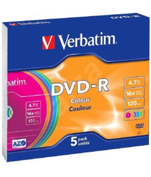 Verbatim DVD-R colour 4,7GB slimbox 