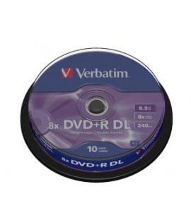 Verbatim DVD+R 8x DL 8,5GB cake 10 ks 