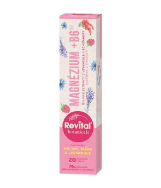 Revital Botanicals Magnézium + B6, 20 šumivých tabliet 
