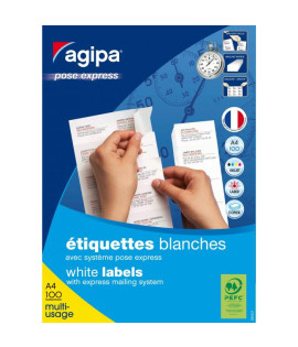 Etikety univerzálne 105x37mm Express Agipa A4 100 hárkov