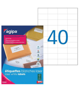 Etikety laser 52,5x29,7mm Agipa A4 100 hárkov