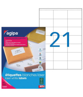 Etikety laser 70x42mm Agipa A4 100 hárkov