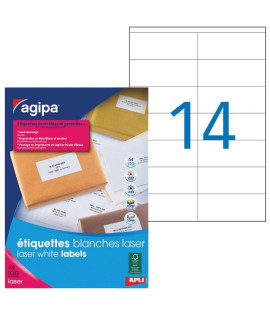Etikety laser 105x42mm Agipa A4 100 hárkov