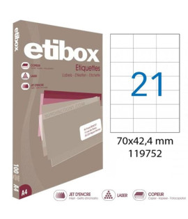 Etikety univerzálne 70x42,4mm Etibox A4 100 hárkov