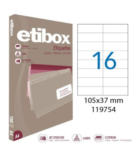 Etikety univerzálne 105x37mm Etibox A4 100 hárkov