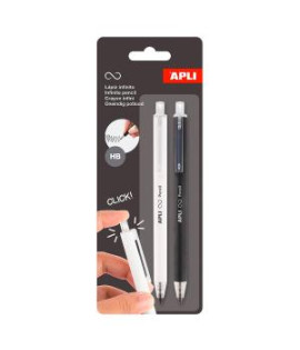 Nekonečná mechanická ceruzka APLI, biela/čierna, 2 ks