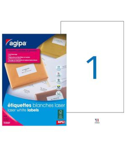 Etikety laser 210x297mm Agipa A4 100 hárkov Etikety laser 210x297mm Agipa A4 100 hárkov