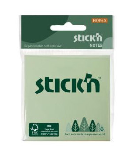 Samolepiaci bloček Stick’n Hopax 76x76mm mix pastelových farieb 3x50 lístkov